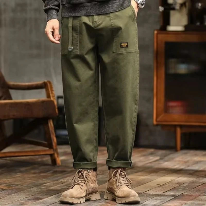 Loose Fit Woven Cargo Pants for Men