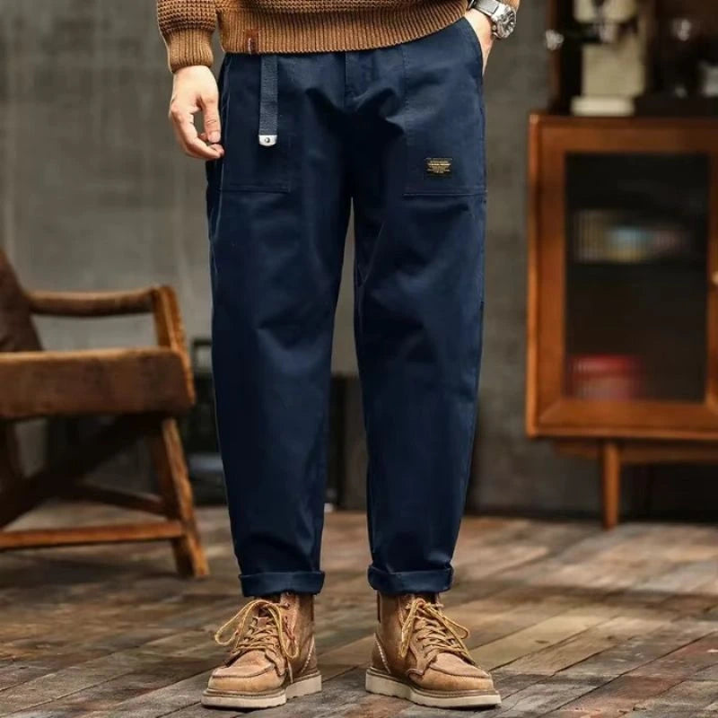 Loose Fit Woven Cargo Pants for Men