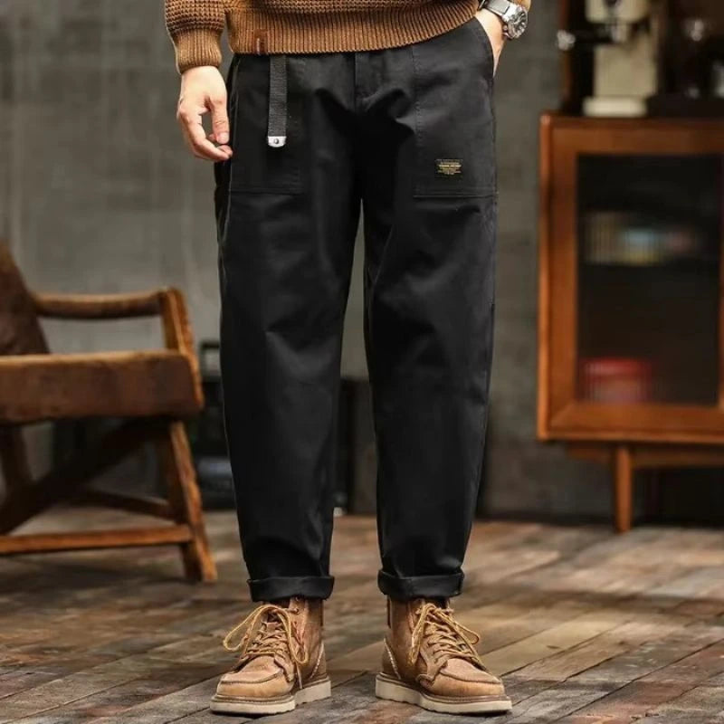 Loose Fit Woven Cargo Pants for Men