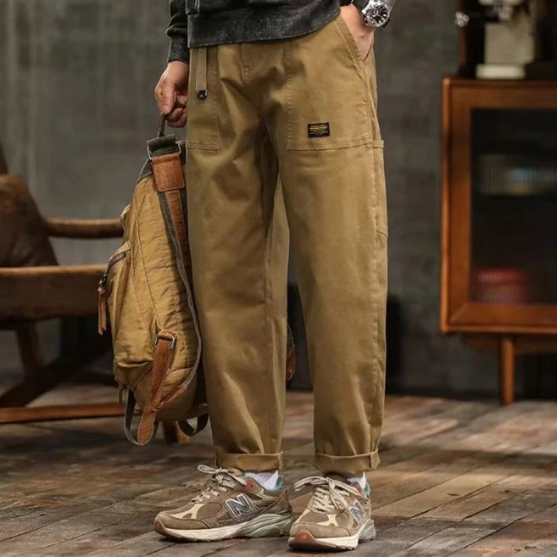 Loose Fit Woven Cargo Pants for Men