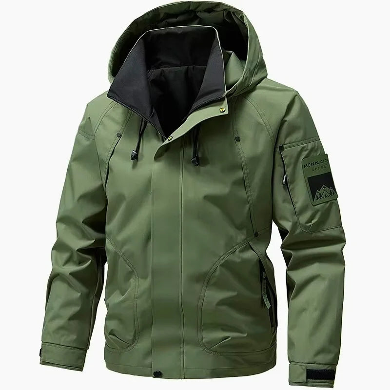 Water Resistant Hooded Jacket Polyester for Men