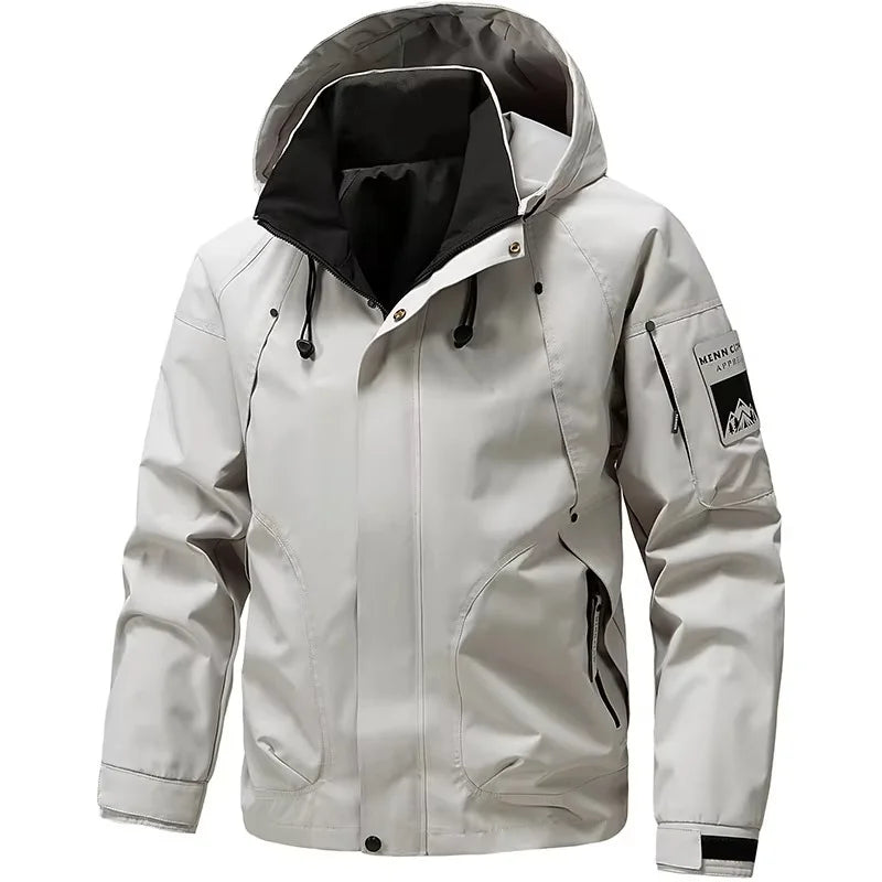 Water Resistant Hooded Jacket Polyester for Men