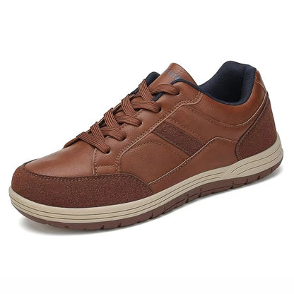 PU Synthetic Leather Sneakers with Comfort Grip Sole for Men