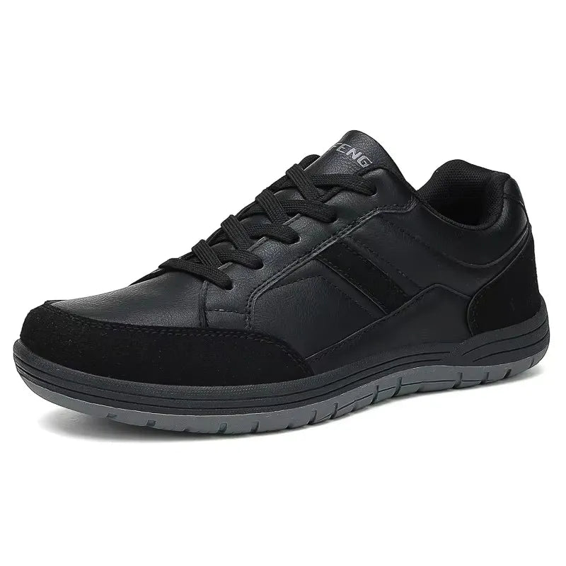 PU Synthetic Leather Sneakers with Comfort Grip Sole for Men
