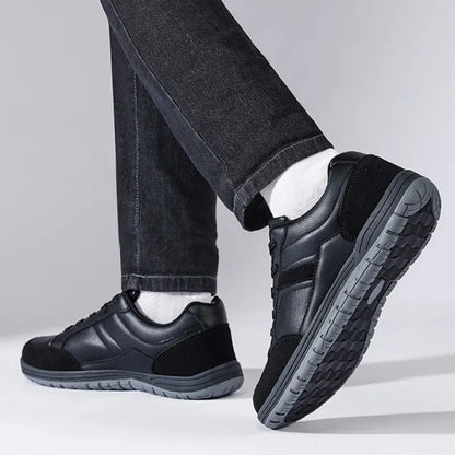 PU Synthetic Leather Sneakers with Comfort Grip Sole for Men